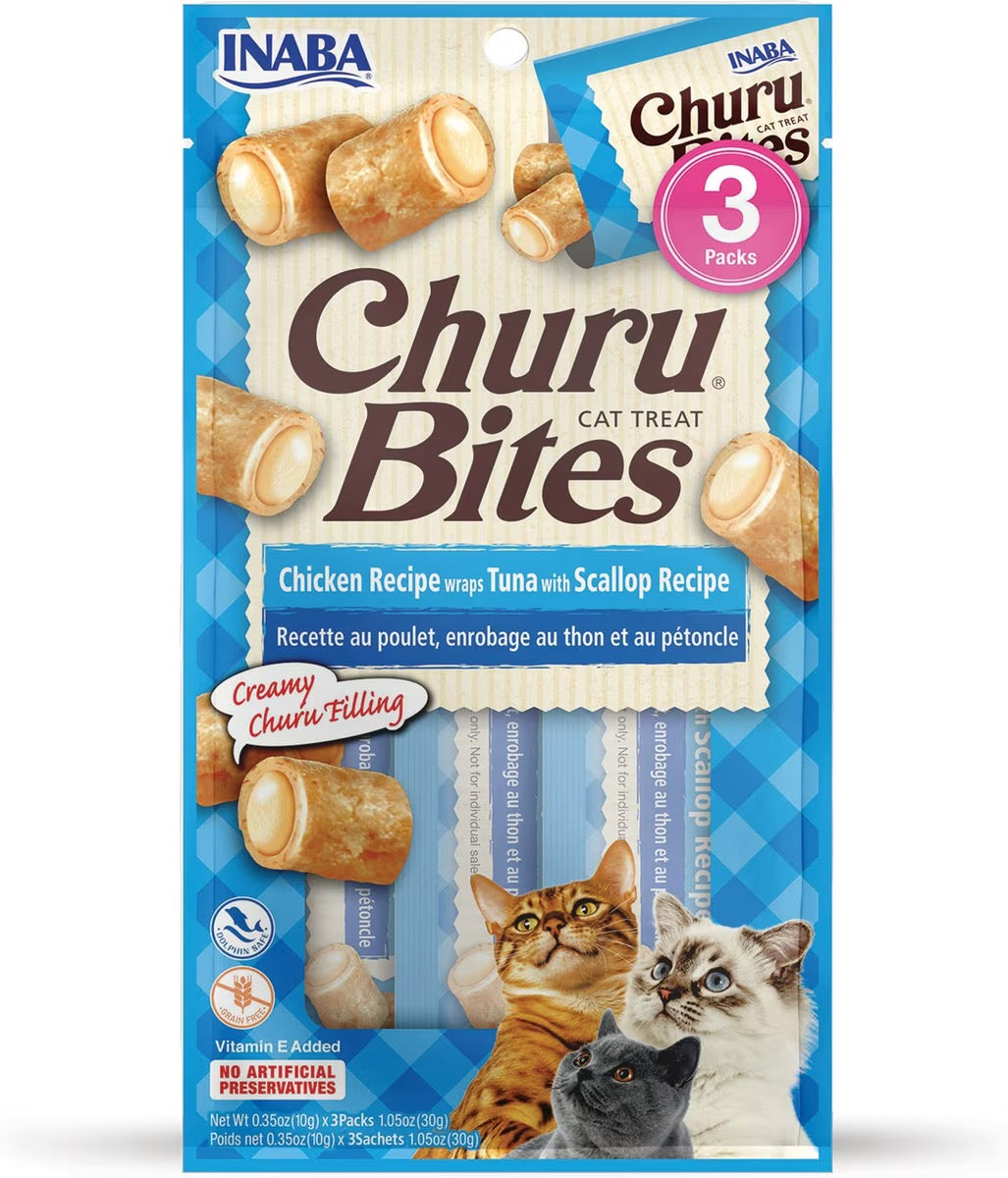 Inaba Churu Bites Chicken Wraps Tuna w/ Scallop Cat Treats (1.05oz)