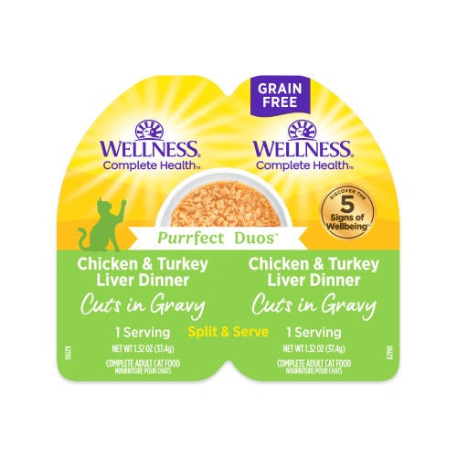Wellness Complete Health Perfect Duos Grain Free Chicken & Turkey Liver Cuts in Gravy (2.64oz)