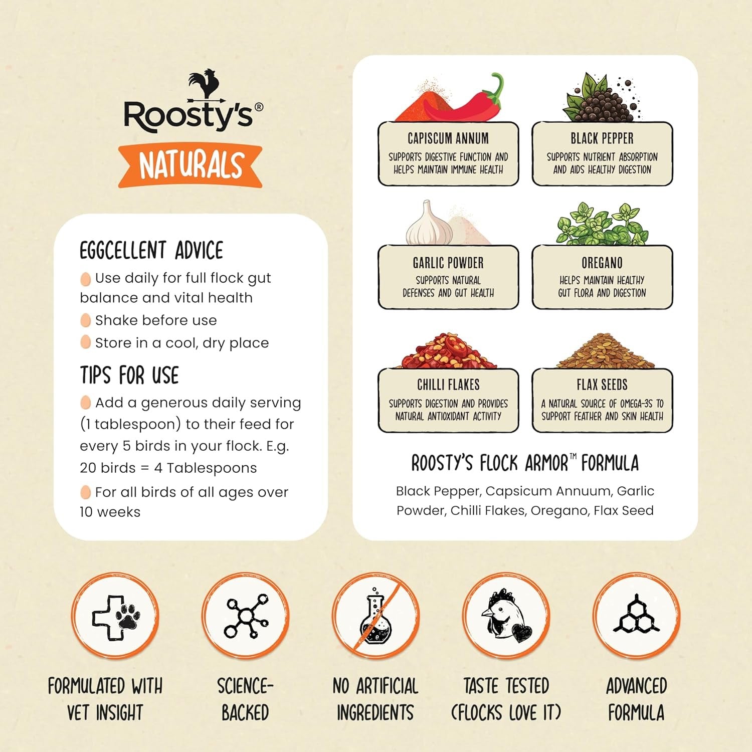 Roosty's Flock Armor | Daily Chicken Dewormer | Flock Gut Support 1lb