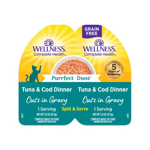 Wellness Complete Health Perfect Duos Grain Free Tuna & Cod Cuts in Gravy (2.64oz)