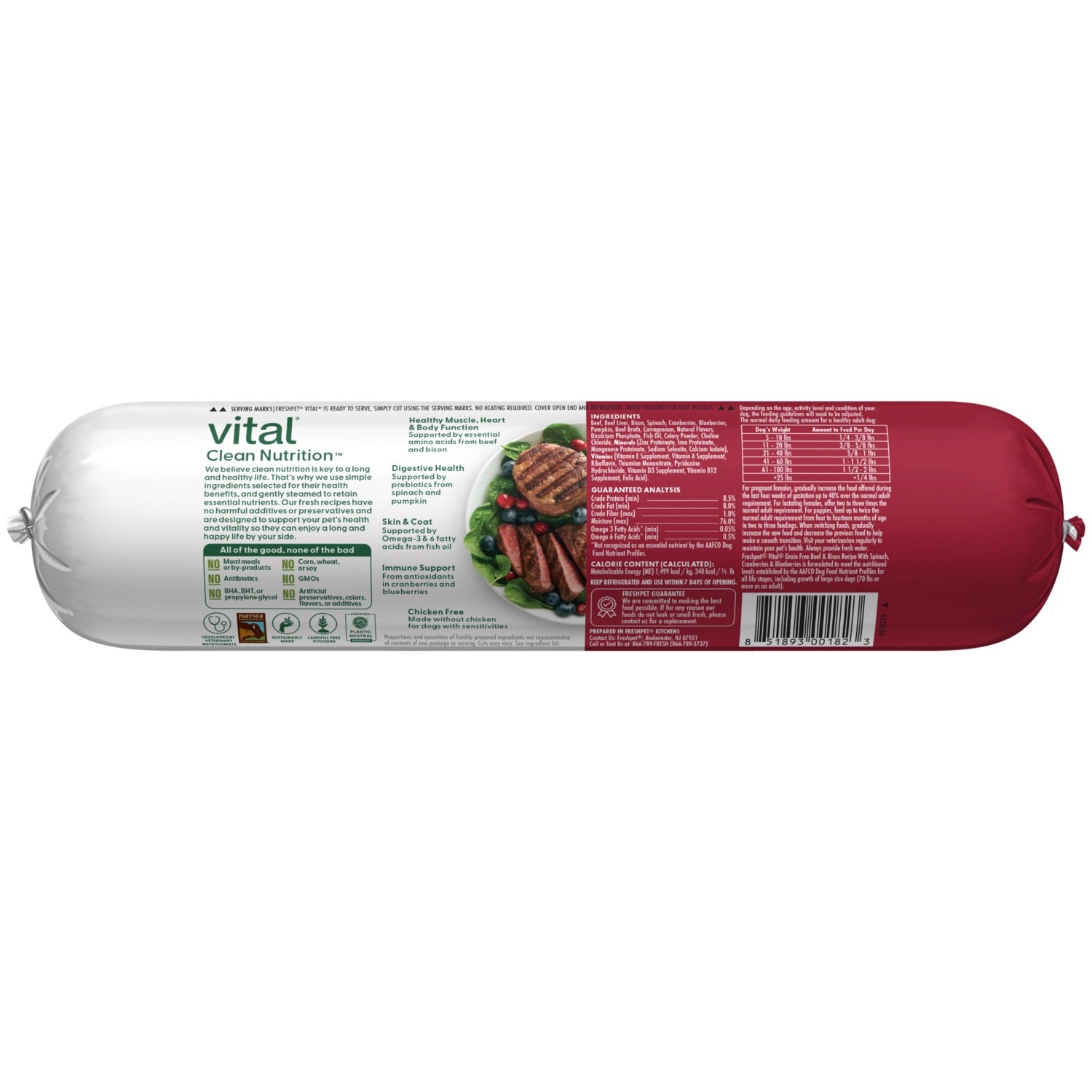 Freshpet Vital Grain Free Beef & Bison Recipe Dog Food