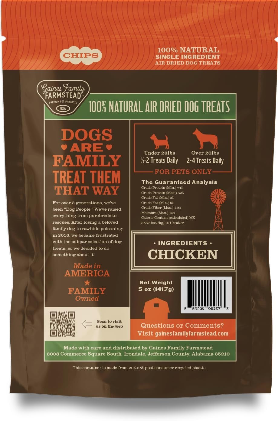 Gaines Family Farmstead Air Dried Chicken Chips (5oz)