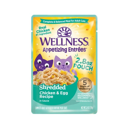 Wellness Appetizing Entrees Shredded Chicken & Egg Cat Pouch (2.8oz)