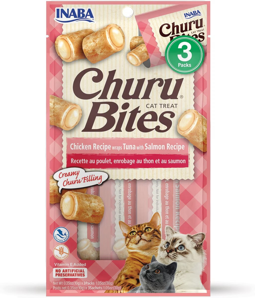 Inaba Churu Bites Chicken Wraps Tuna w/ Salmon Cat Treats (1.05oz)