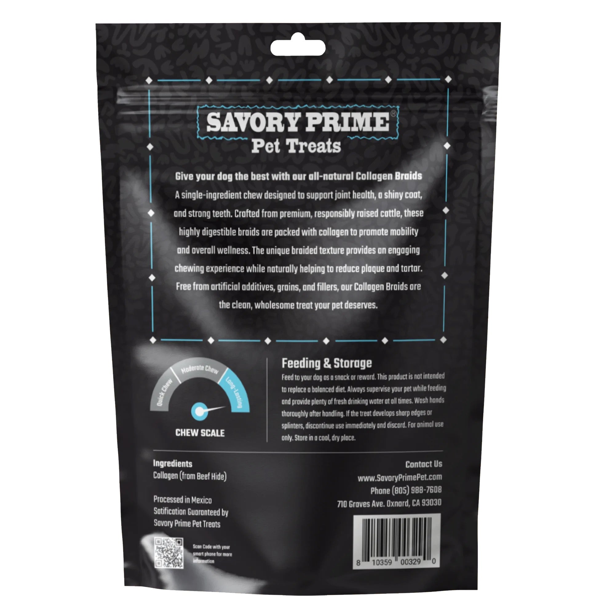 Savory Prime Naturals Collagen Braid 6" (4 ct)