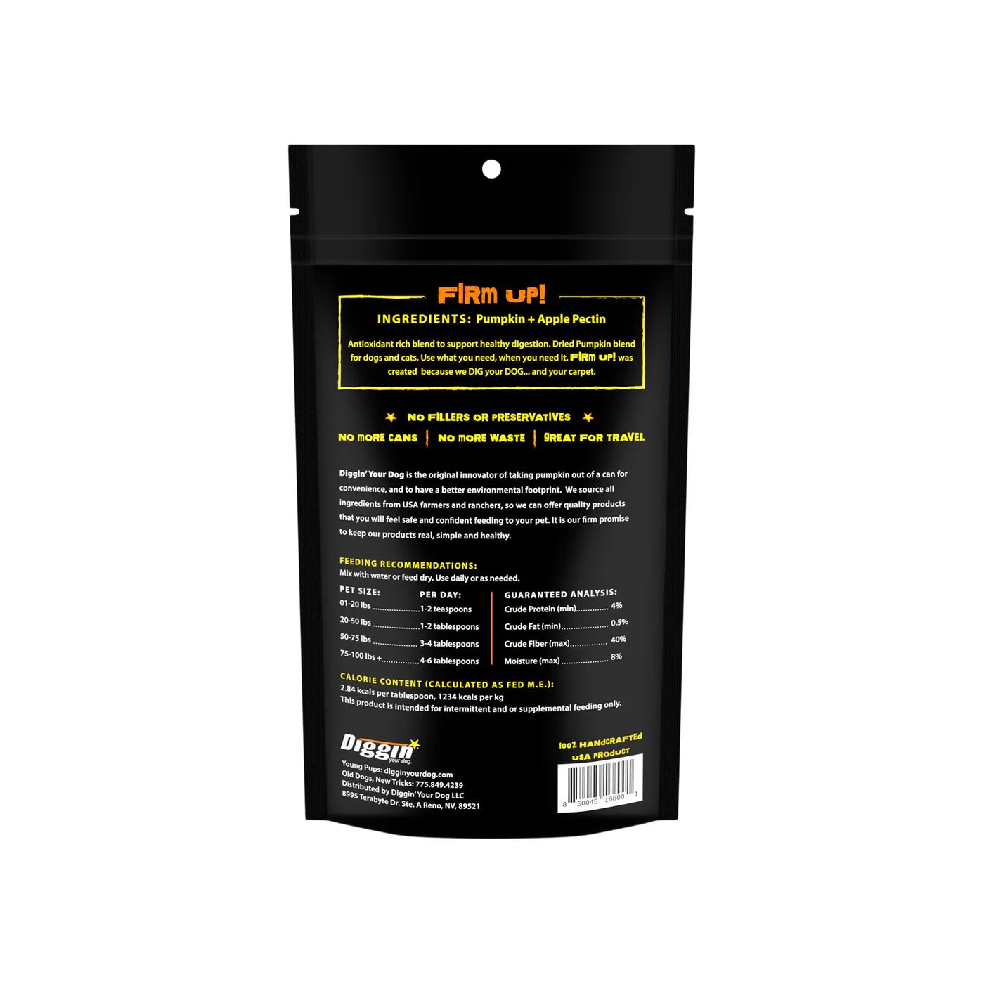 Diggin Your Dog Firm Up! Dog & Cat Pumpkin Digestive Aid