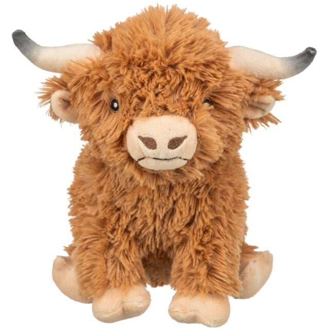 Trixie BeEco Scottish Highland Cattle Ennis Recycled Dog Plush Toy 9.4 in