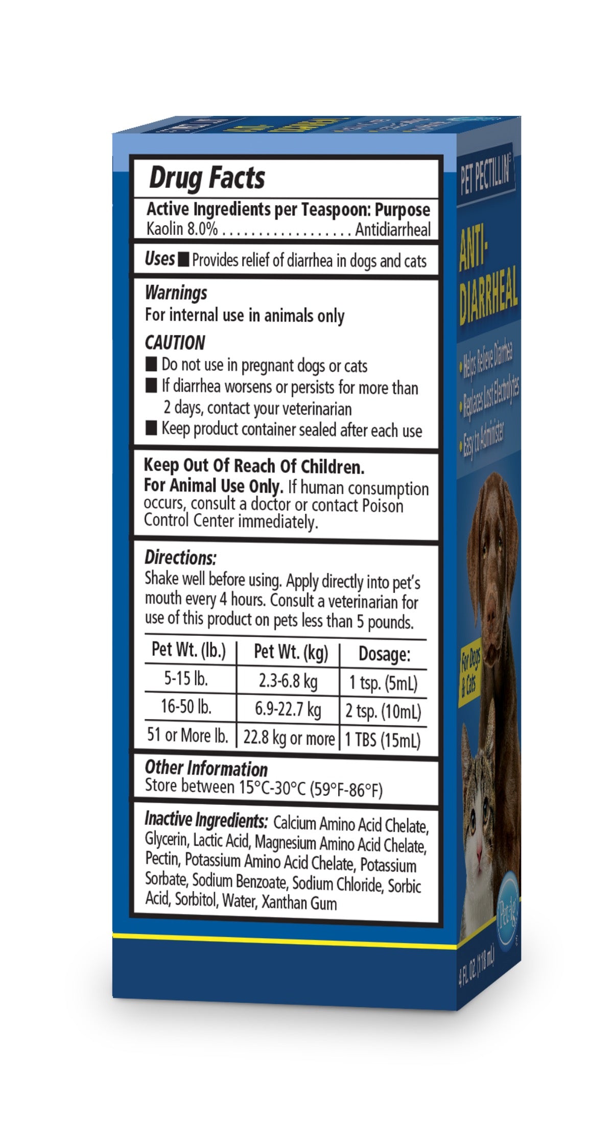 PetAG Pet Pecitillin Anti-Diarreha Medication for Dogs & Cats (4oz)
