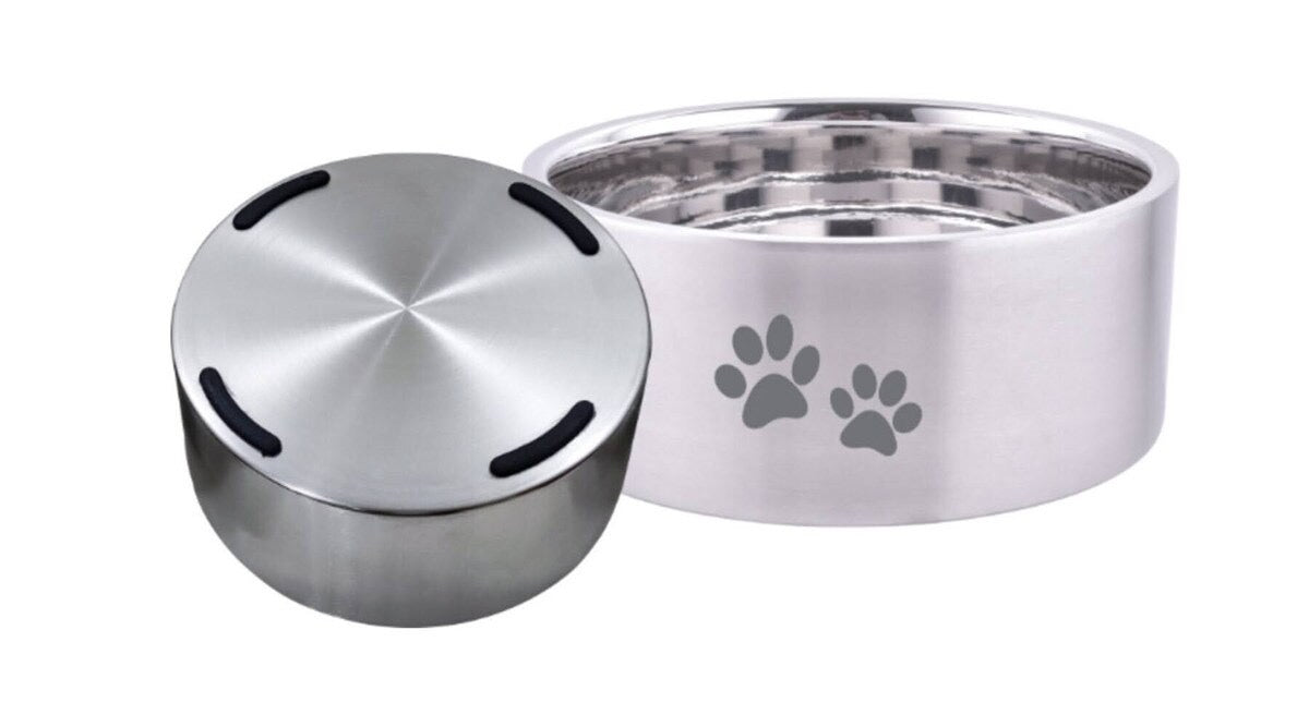 ThoozyPet Double Wall Bowl with Paws