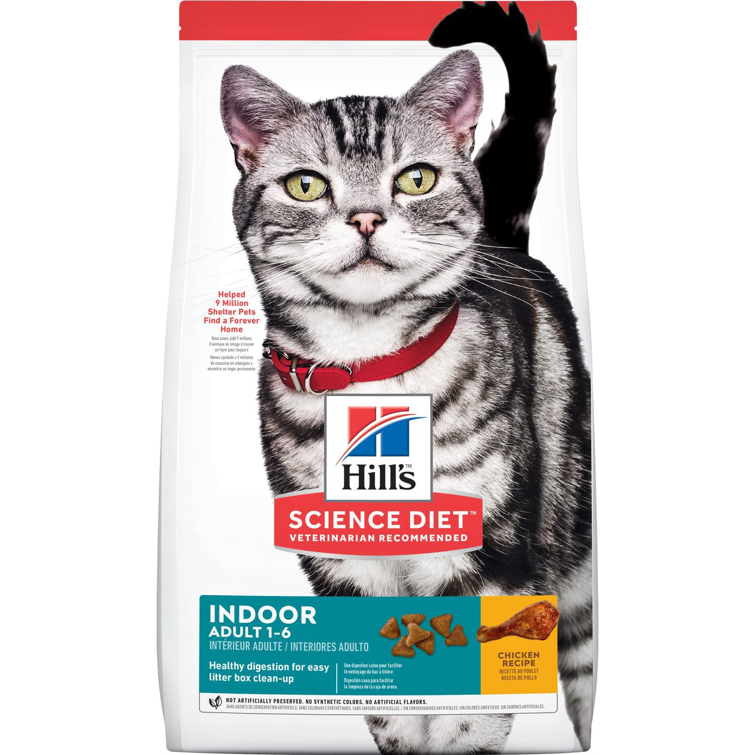 Hill's Science Diet Alimento seco para gatos con receta de pollo para interiores para adultos, bolsa de 3.5 lb