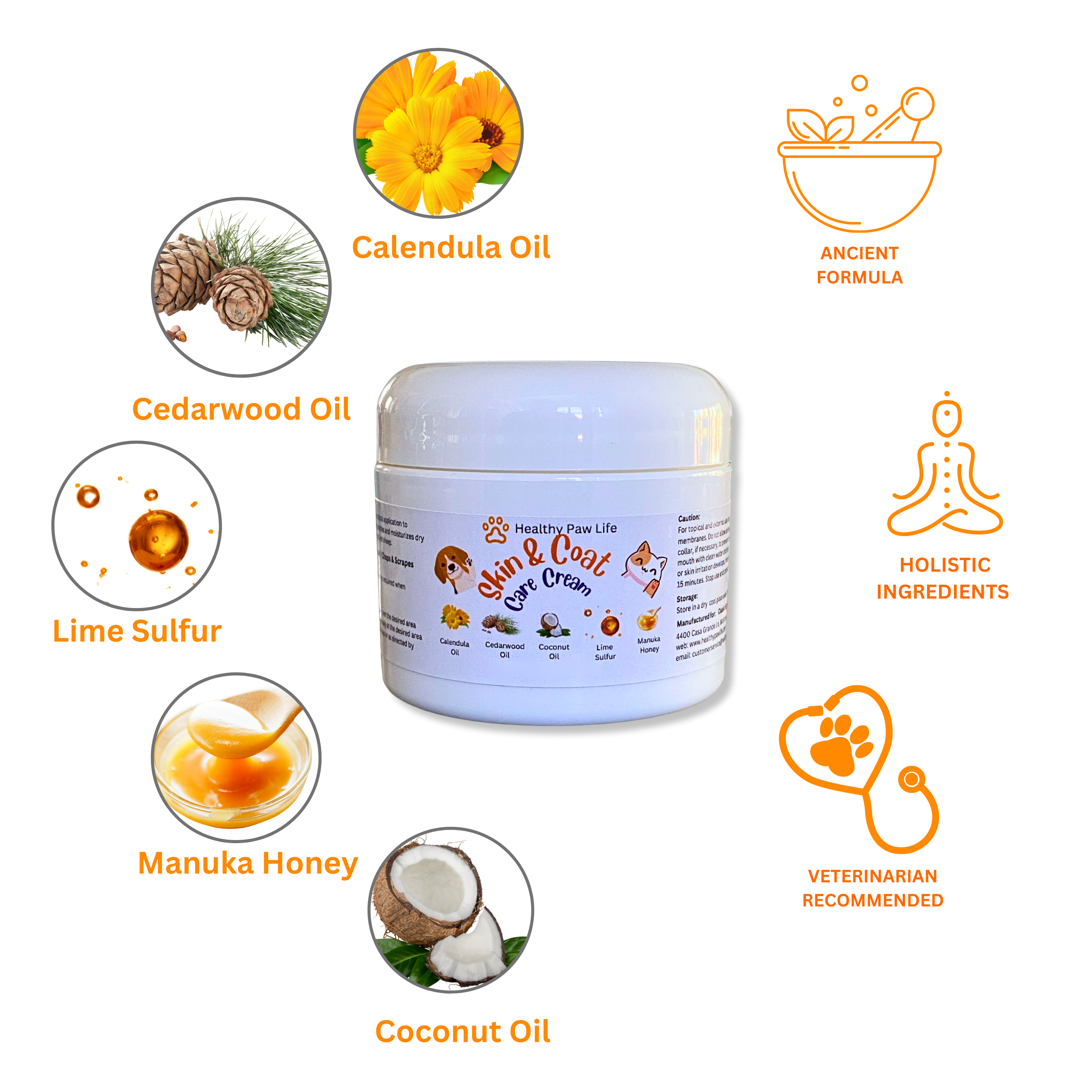 Calendula Manuka Honey & Cedarwood - Skin & Coat Care Cream