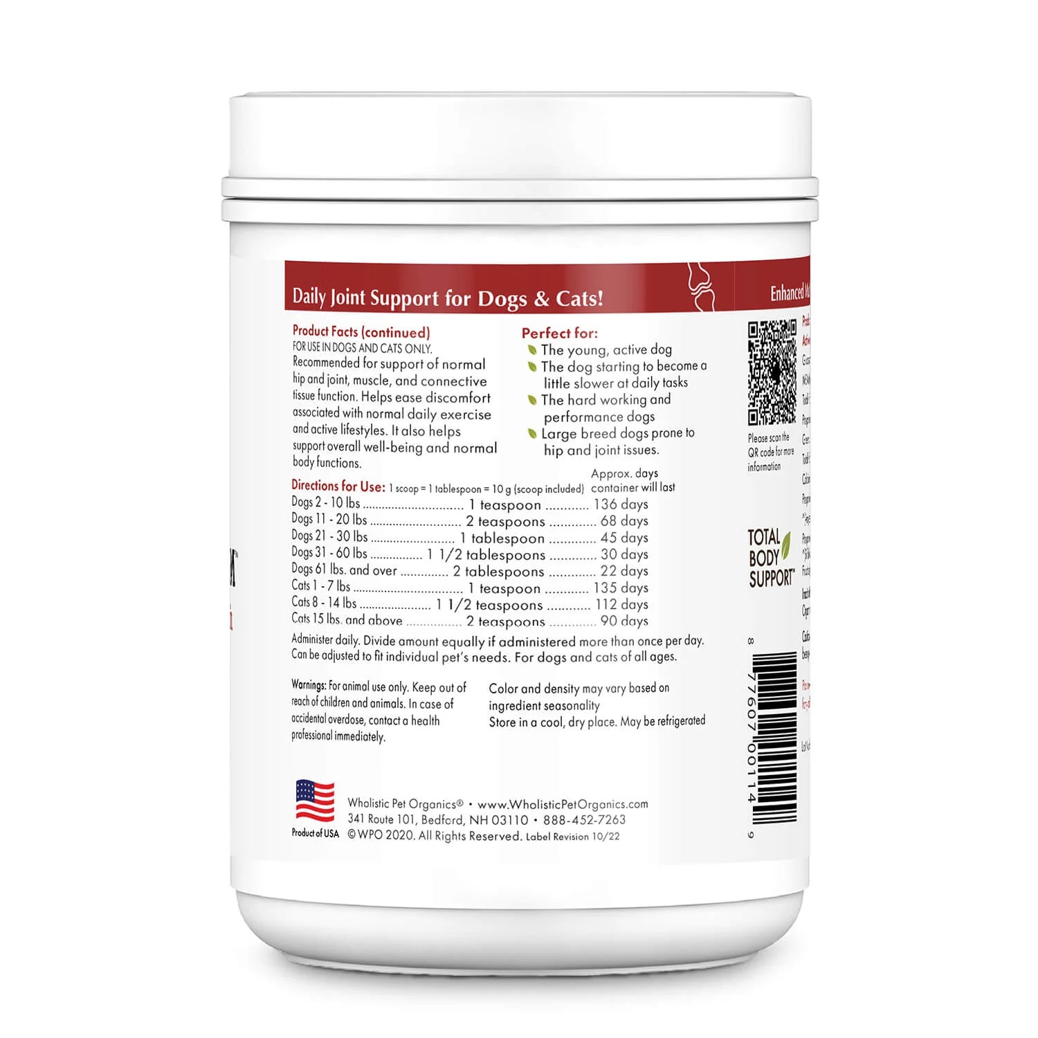 Wholistic Pet Organics Joint Mobility GLM™ | (1 lb)