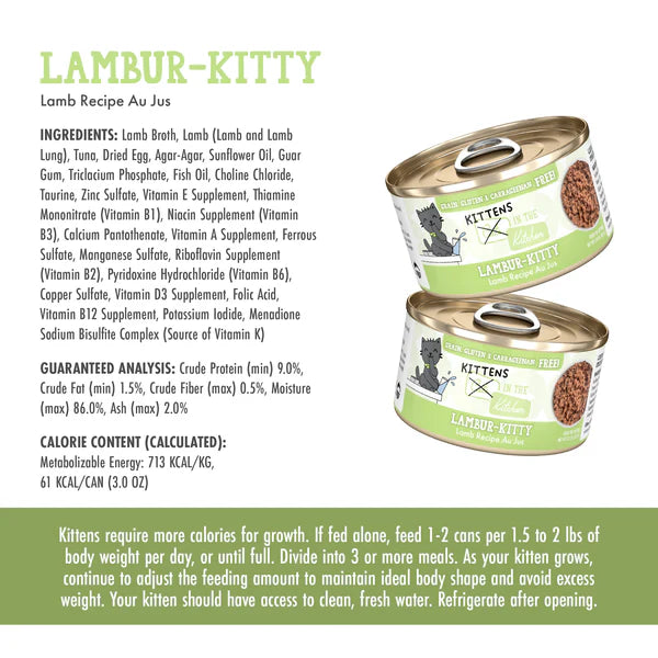 Cats in the Kitchen Kitten Lambur-kitty Lamb Recipe Au Jus (3oz)