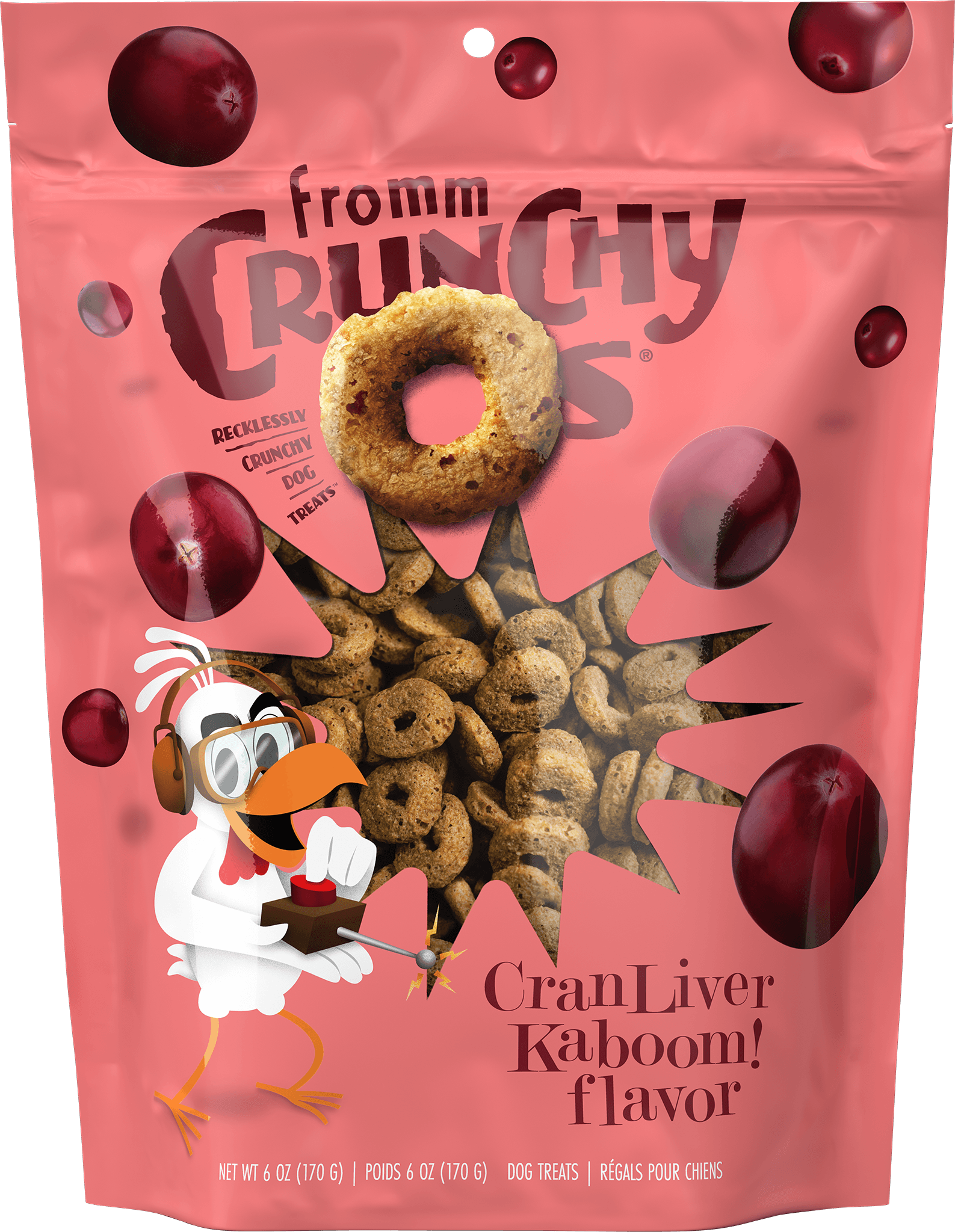 Fromm Crunchy O's Cranberry Liver Kaboom Dog Treats (6oz)