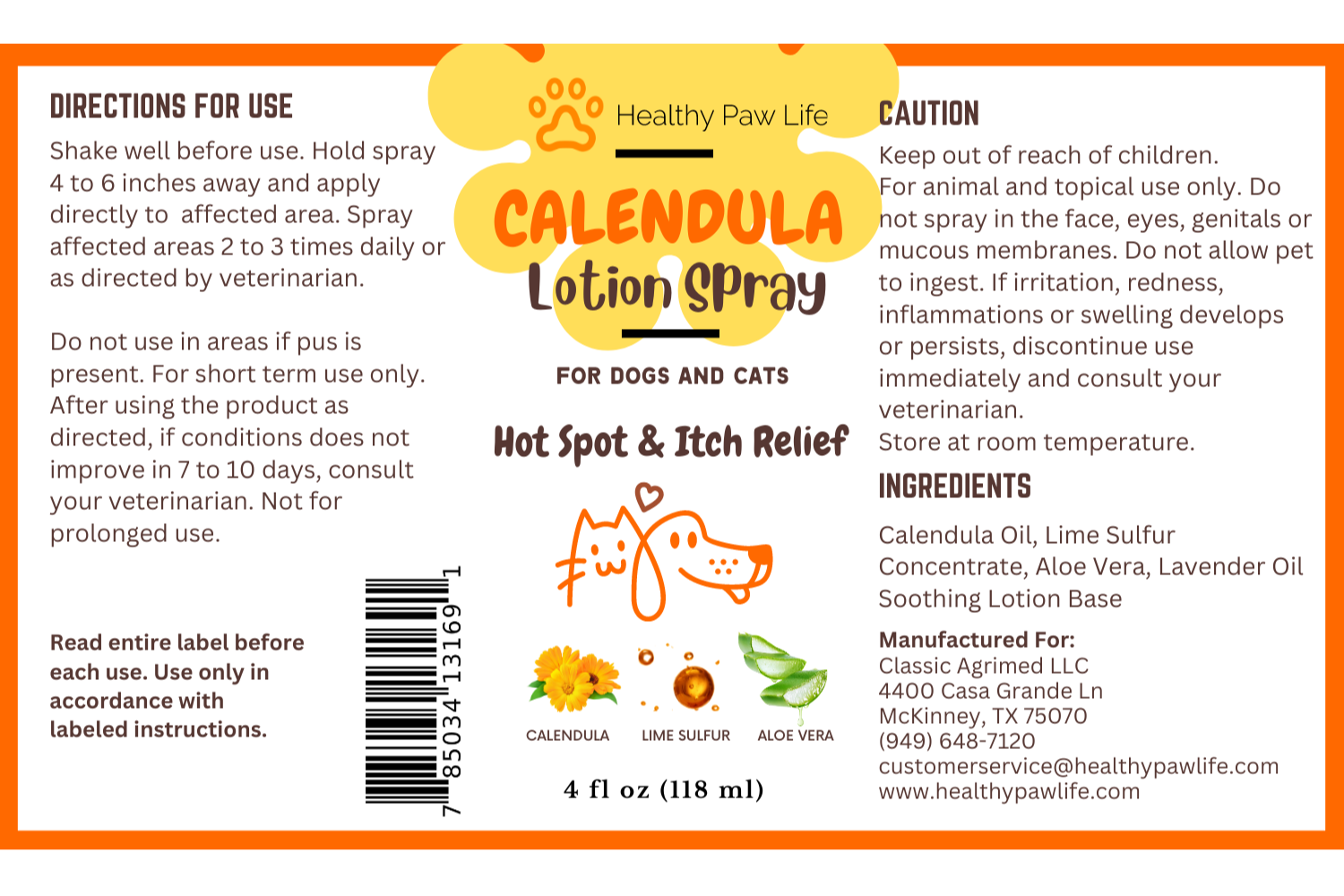 Calendula Lotion Spray