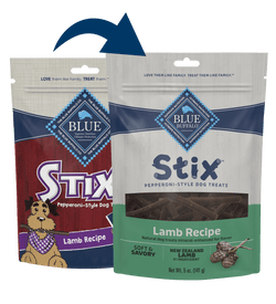 Receta de cordero con golosinas suaves y húmedas Blue Buffalo Blue Stix de 5 oz