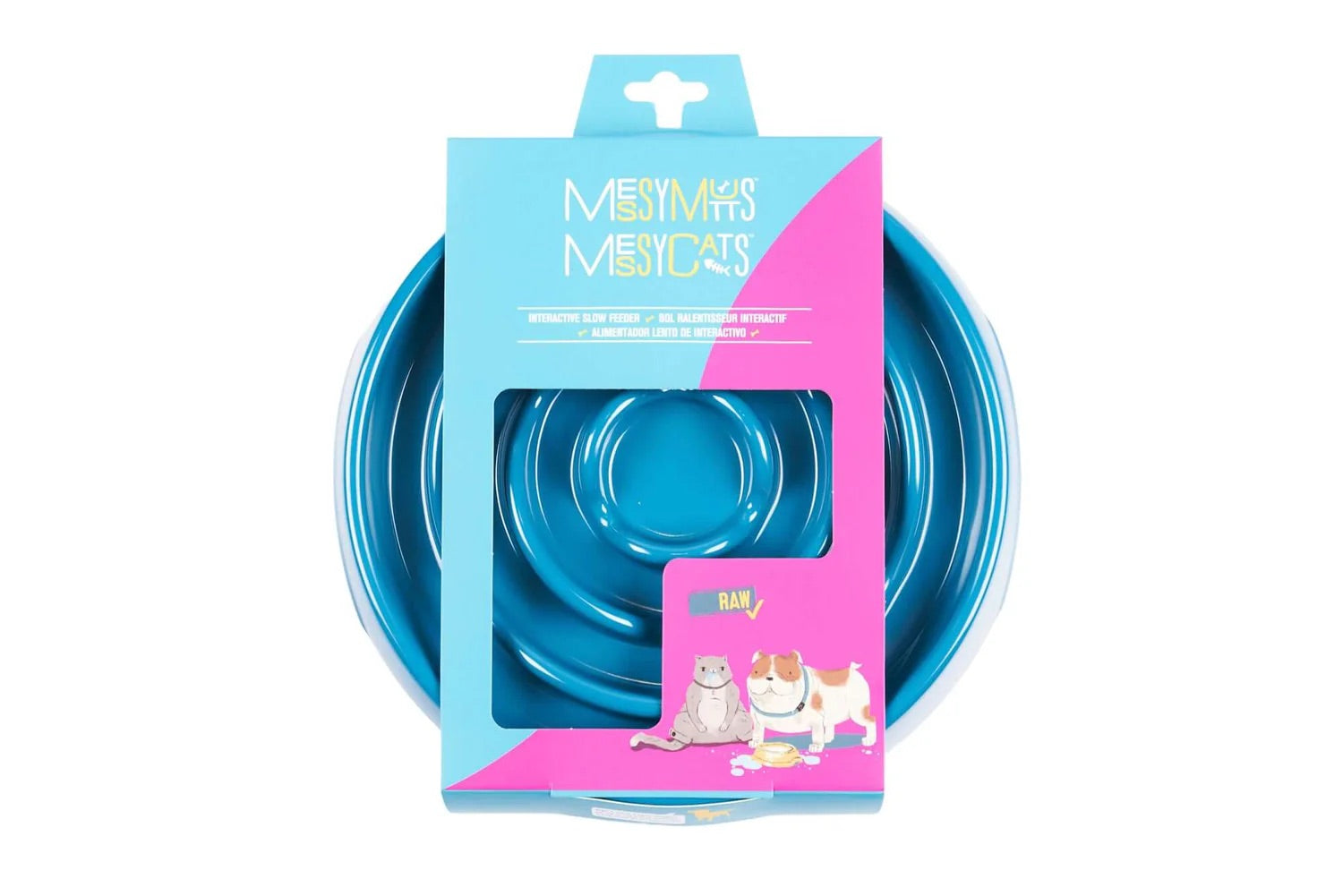 Messy Mutts Dog & Cat Slow Feeder Blue 1.75 Cup