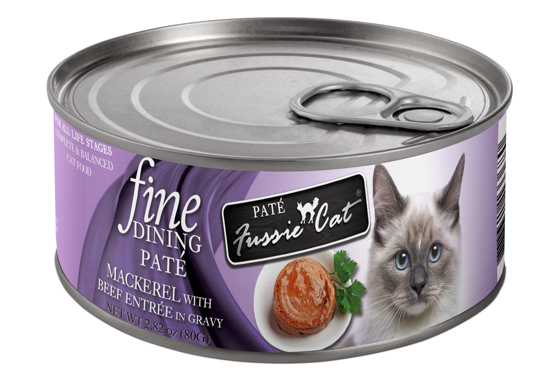 Fussie Cat Fine Dining - Pate - Mackerel with Beef Entree in gravy (2.82oz)