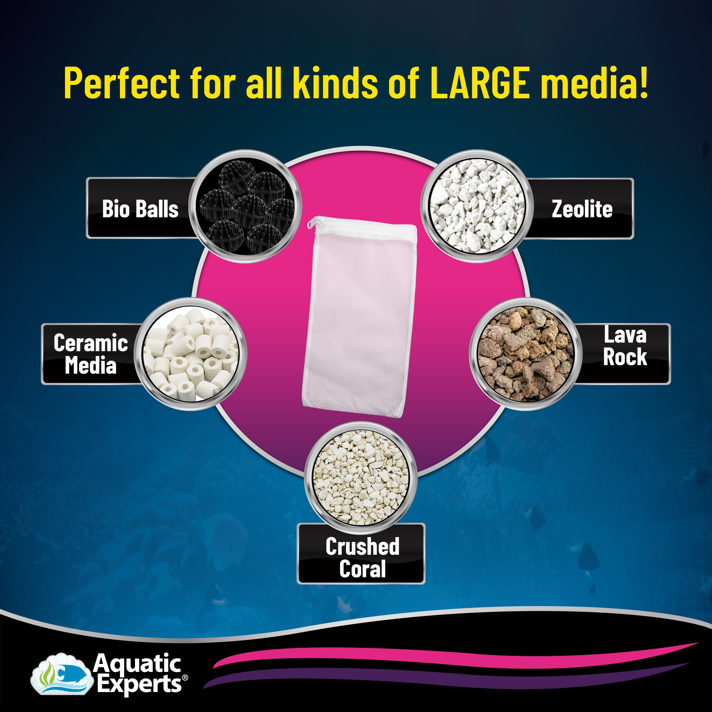 Aquatic Experts Aquarium Filter Bag - Max Flow Mesh Media Bags for Superior Aquarium Filtration