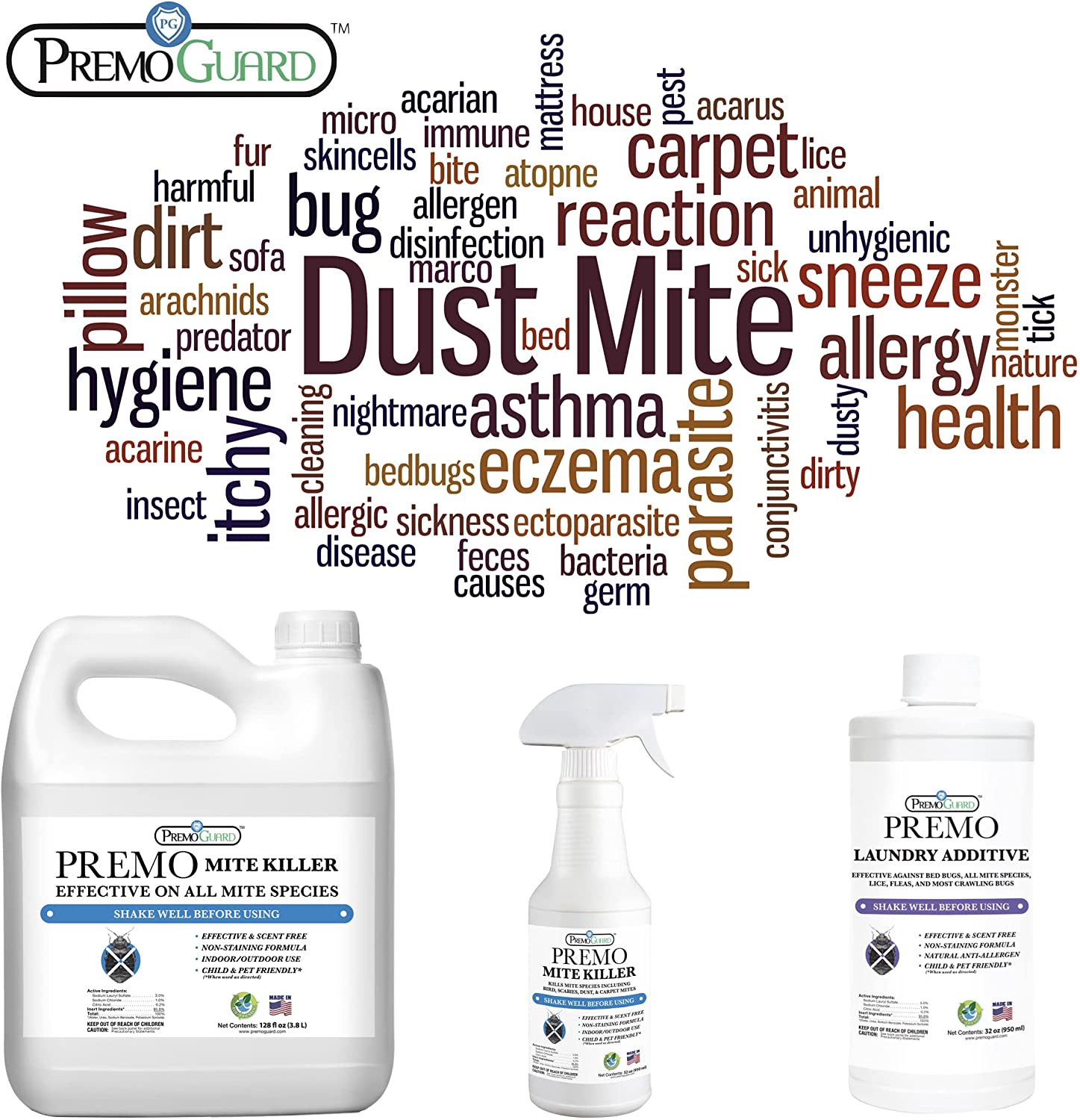 Mite Killer Spray 32 oz | Natural & Non-Toxic | Premo Guard
