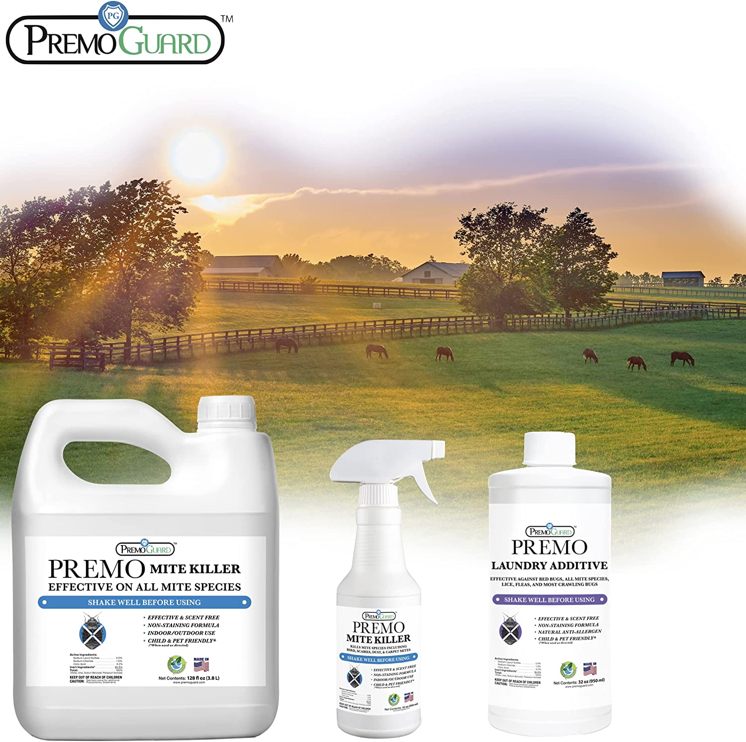 Mite Killer Spray 32 oz | Natural & Non-Toxic | Premo Guard