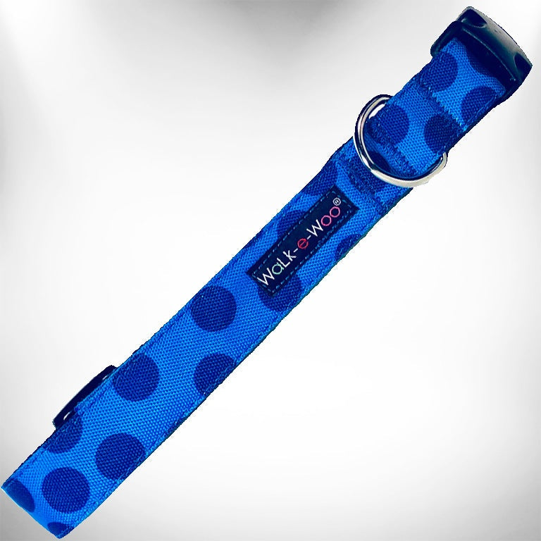 Walk-e-Woo Polka Dot Dog Collars, Leads, and Bows - Monotone - 6 Styles