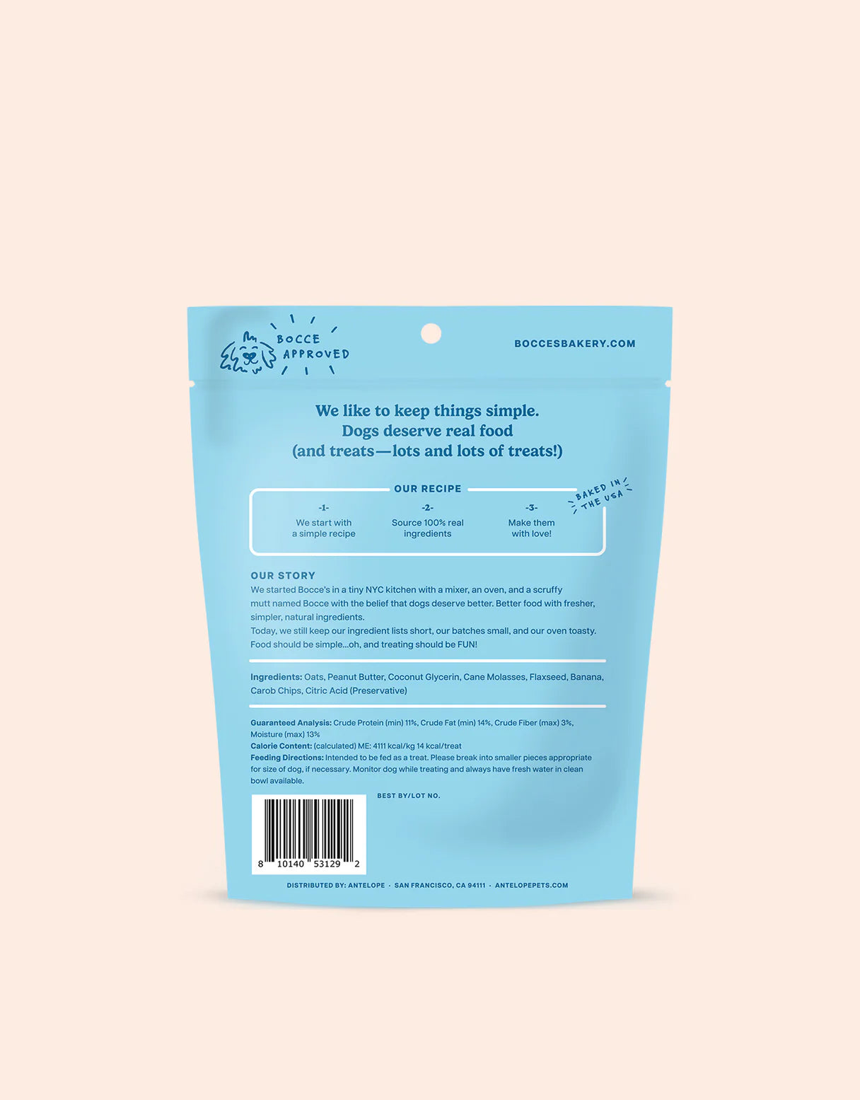Bocces Dog Soft Chew Nutty Nana Blast (6oz)