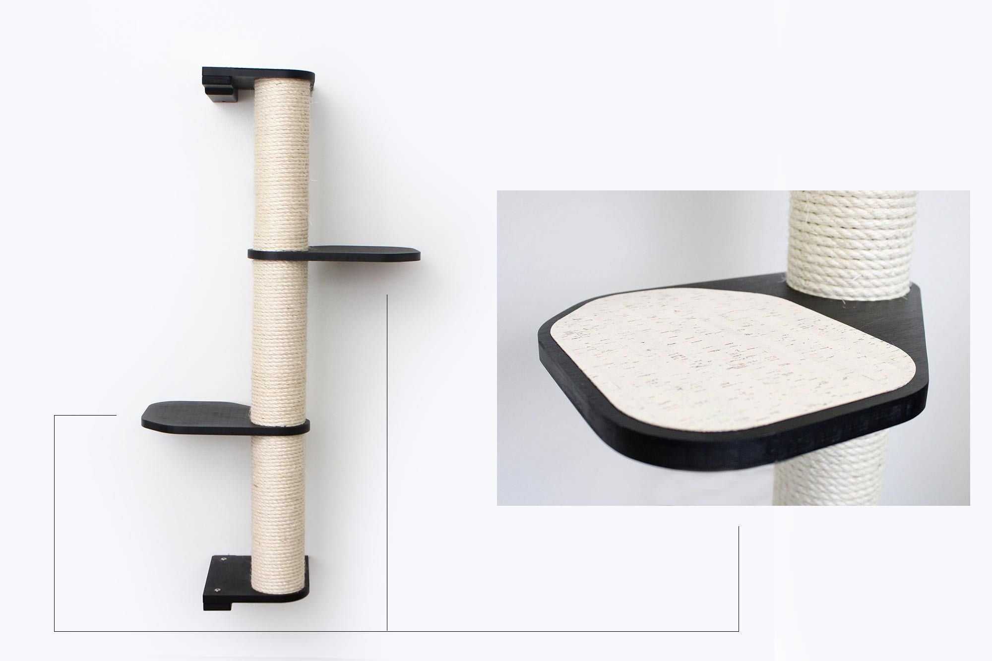 Wall Mounted Cat Climbing Pole - Sisal