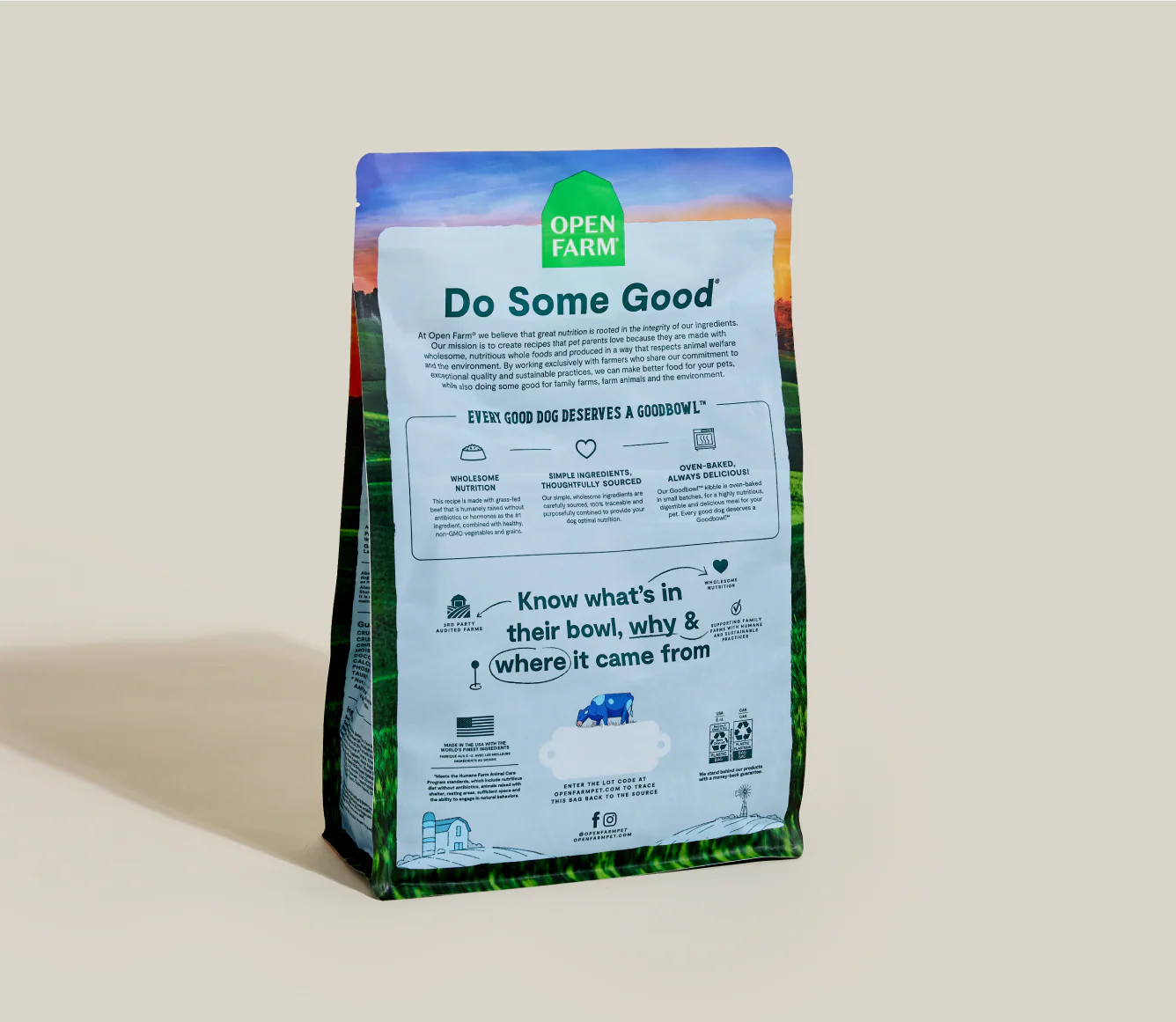 Open Farm Goodbowl Grass-Fed Beef & Brown Rice Dry Dog Food (3.5lb)