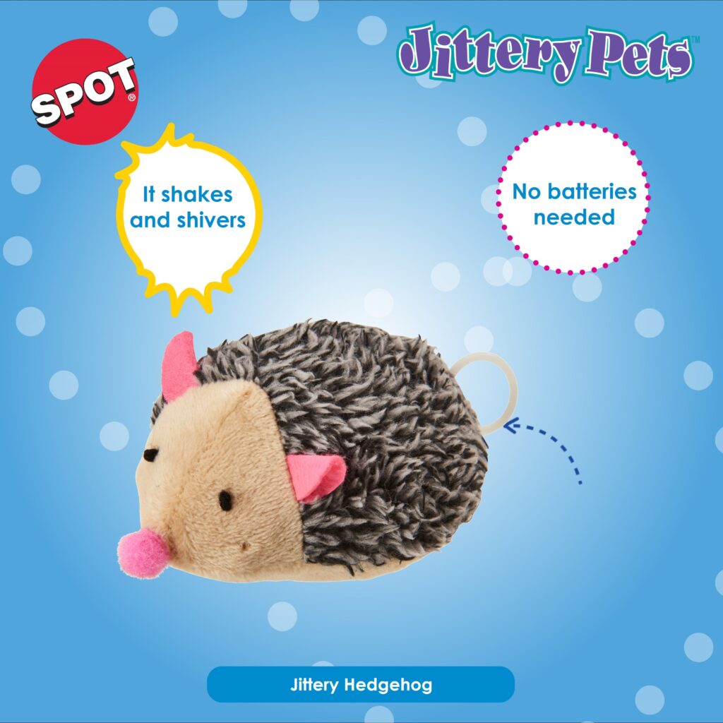 3inch SPOT ETHICAL PLUSH JITTERY HEDGEHOG CAT TOY