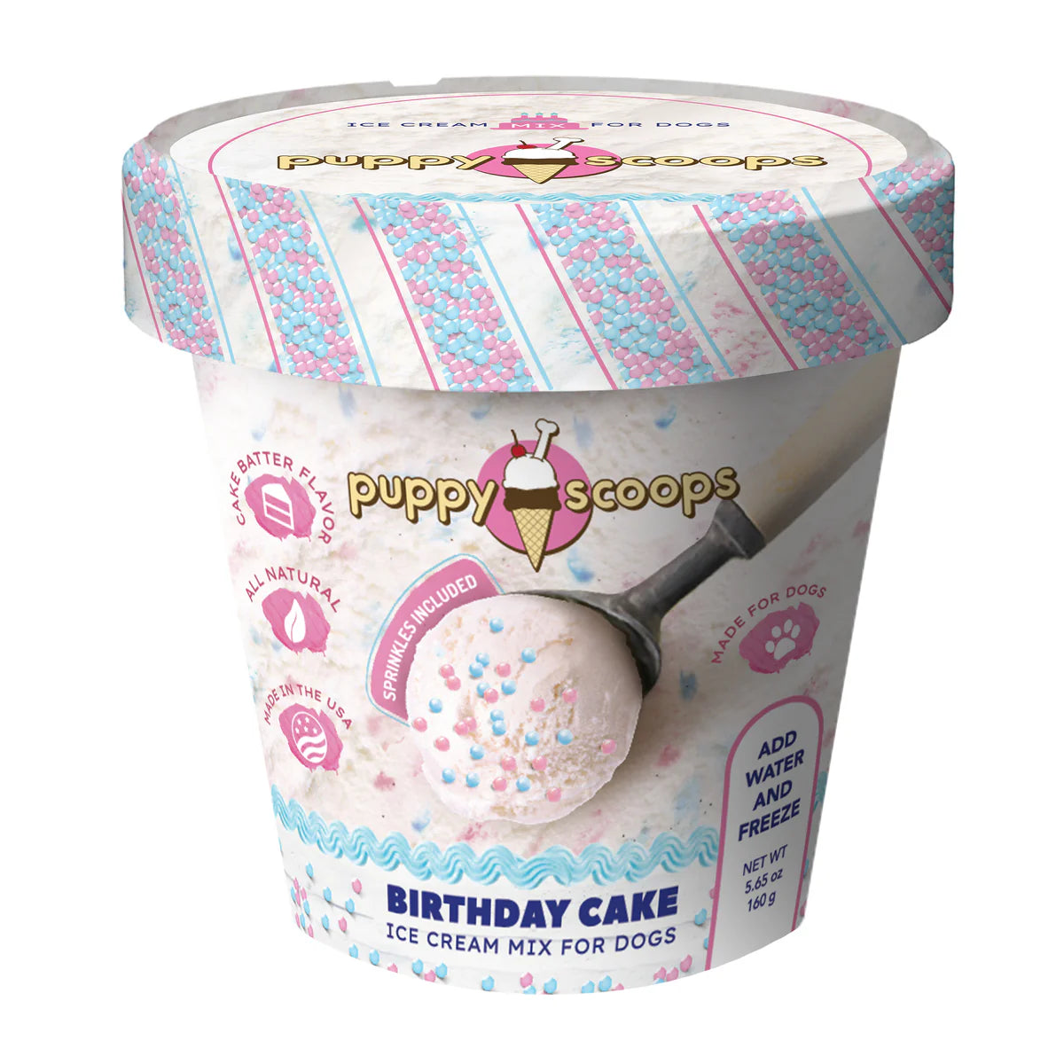 Puppy Cake Scoops Ice Cream Mix Birthday Cake Pint Large (4.9oz)