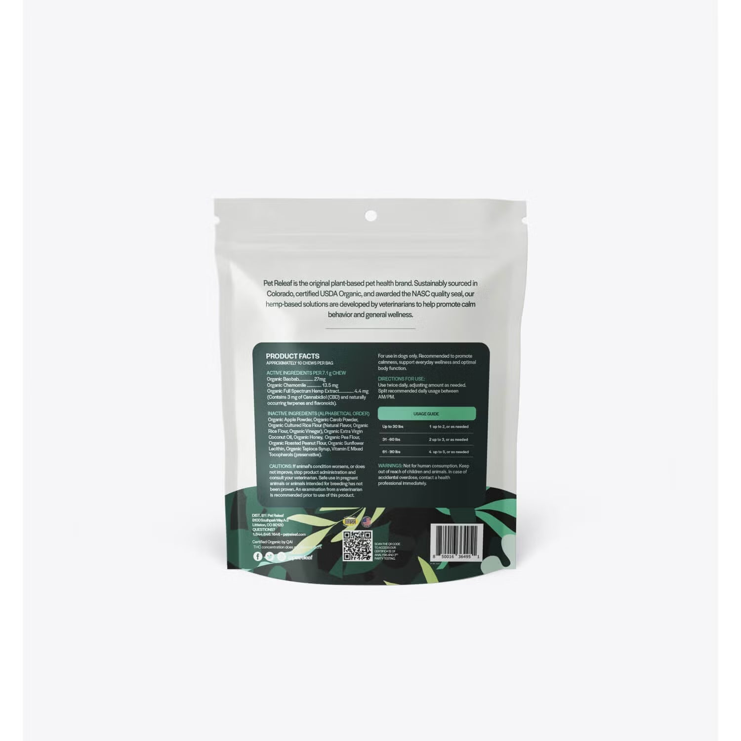 Pet Releaf Stress Edibites CBD Peanut Butter Carob, Small Dog (3mg)