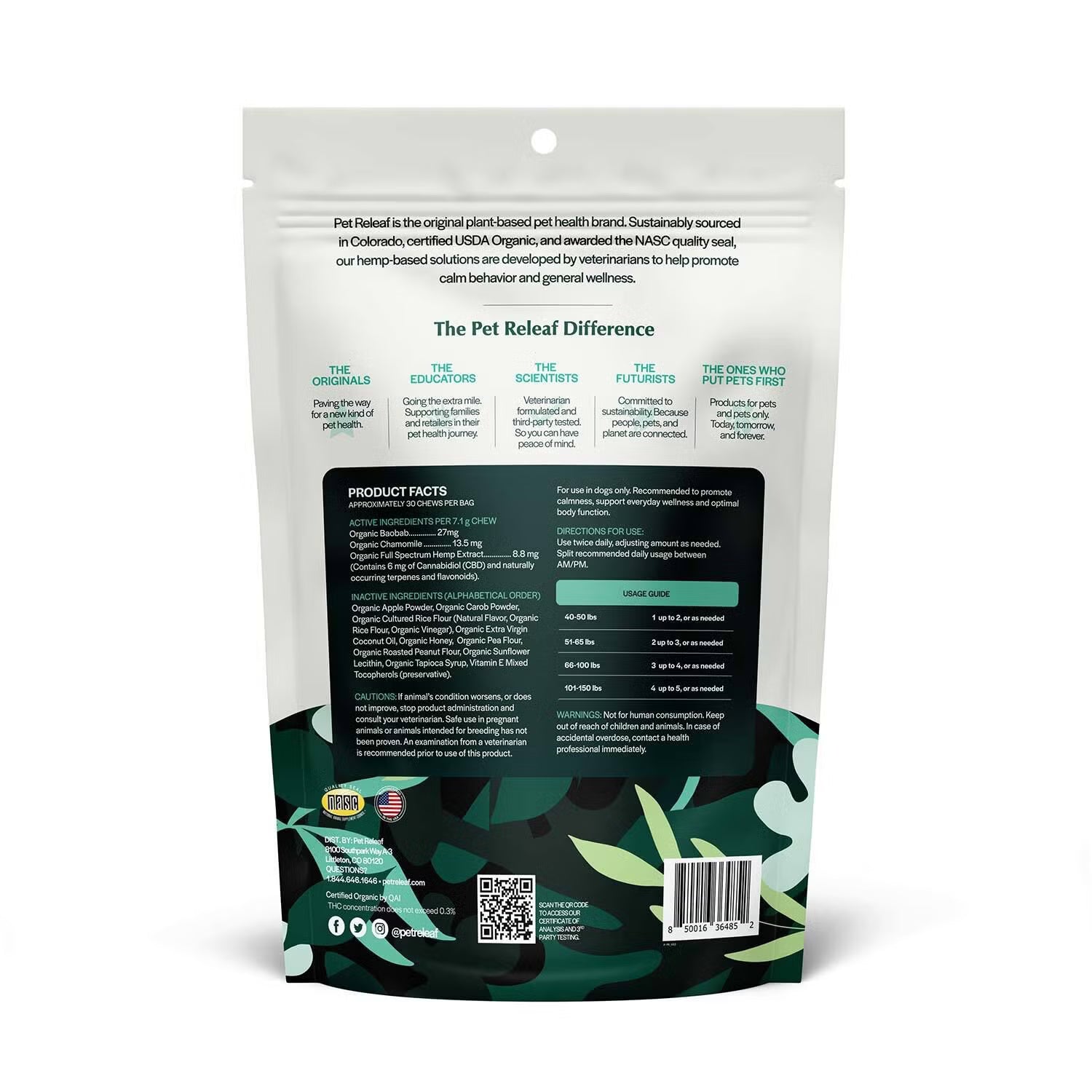 Pet Releaf Stress Edibites CBD Peanut Butter Carob Medium/Large (6mg)