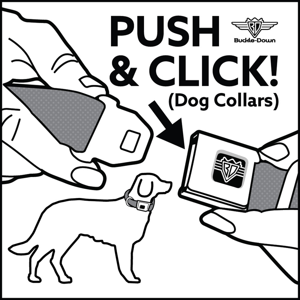 Dog Bone Black/Silver Seatbelt Buckle Collar - Summer Essentials Color Block 7