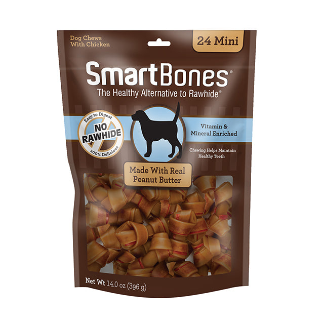 Smartbones Peanut Butter Classic Bone Chews - Mini (24pk) (14oz)