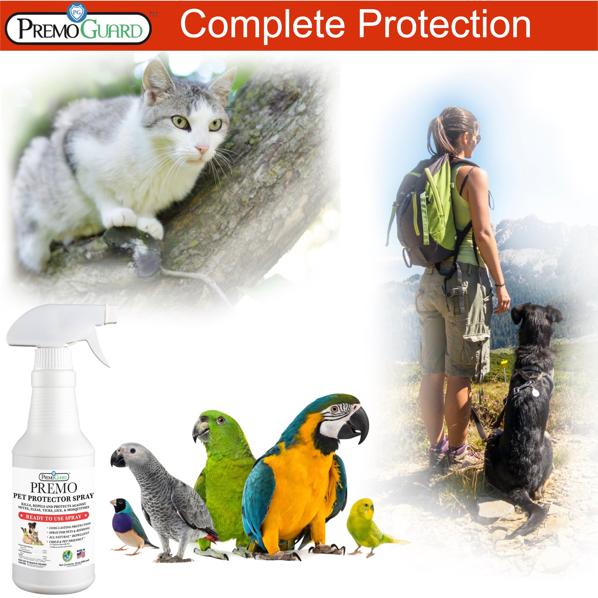 Pet Protector 32 oz | Plant Based Natural Non-Toxic | Premo Guard