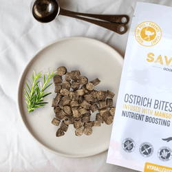 Ostrich Bites with Mango (3oz): The Tropical, Nutrient-Rich Treat for Dogs