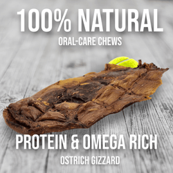 Chewy Ostrich Whole Gizzard: The Protein & Omega-3 Rich, Natural Dog Chew Treat (9.5" x 8" x 0.5")