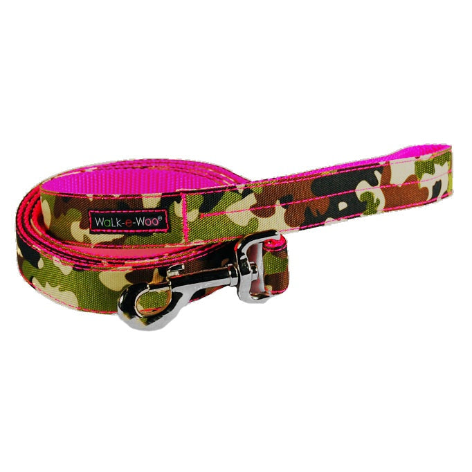 Walk-e-Woo Camo Dog Collars, Leads, and Bows - 3 Styles