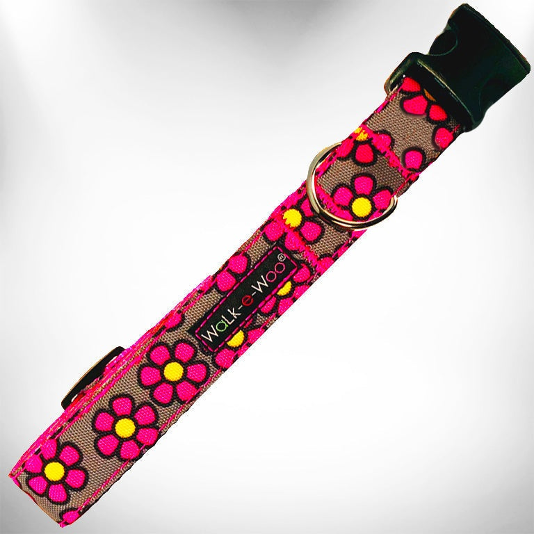 Walk-e-Woo Flower Dog Collars, Leads, and Bows - 6 Styles