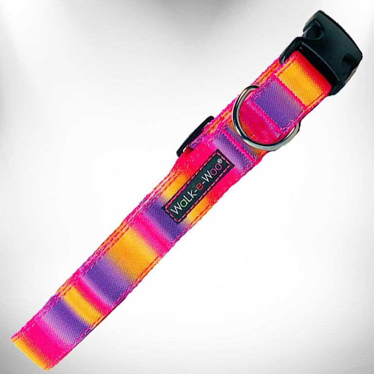 Walk-e-Woo Tie Dye Dog Collars, Leads, and Bows - 4 Styles