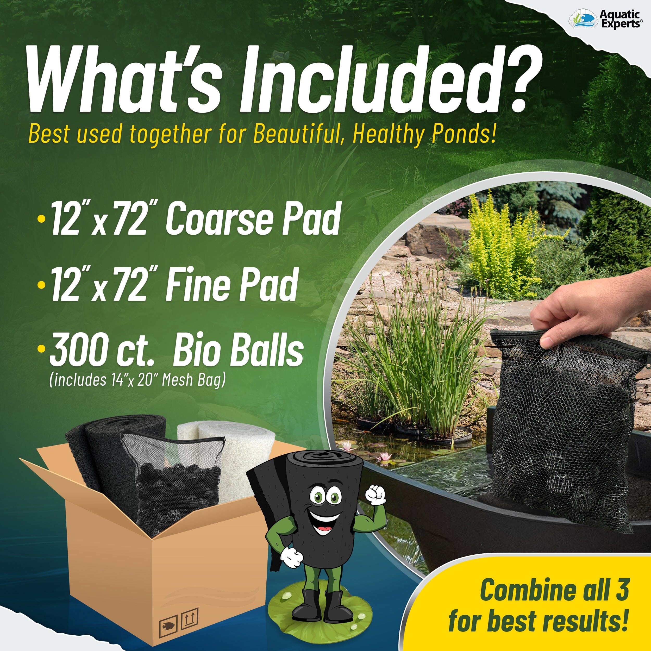 Ultimate Pond Clarity Bundle – Filter Pads & Bio Balls Kit | Aquatic Experts
