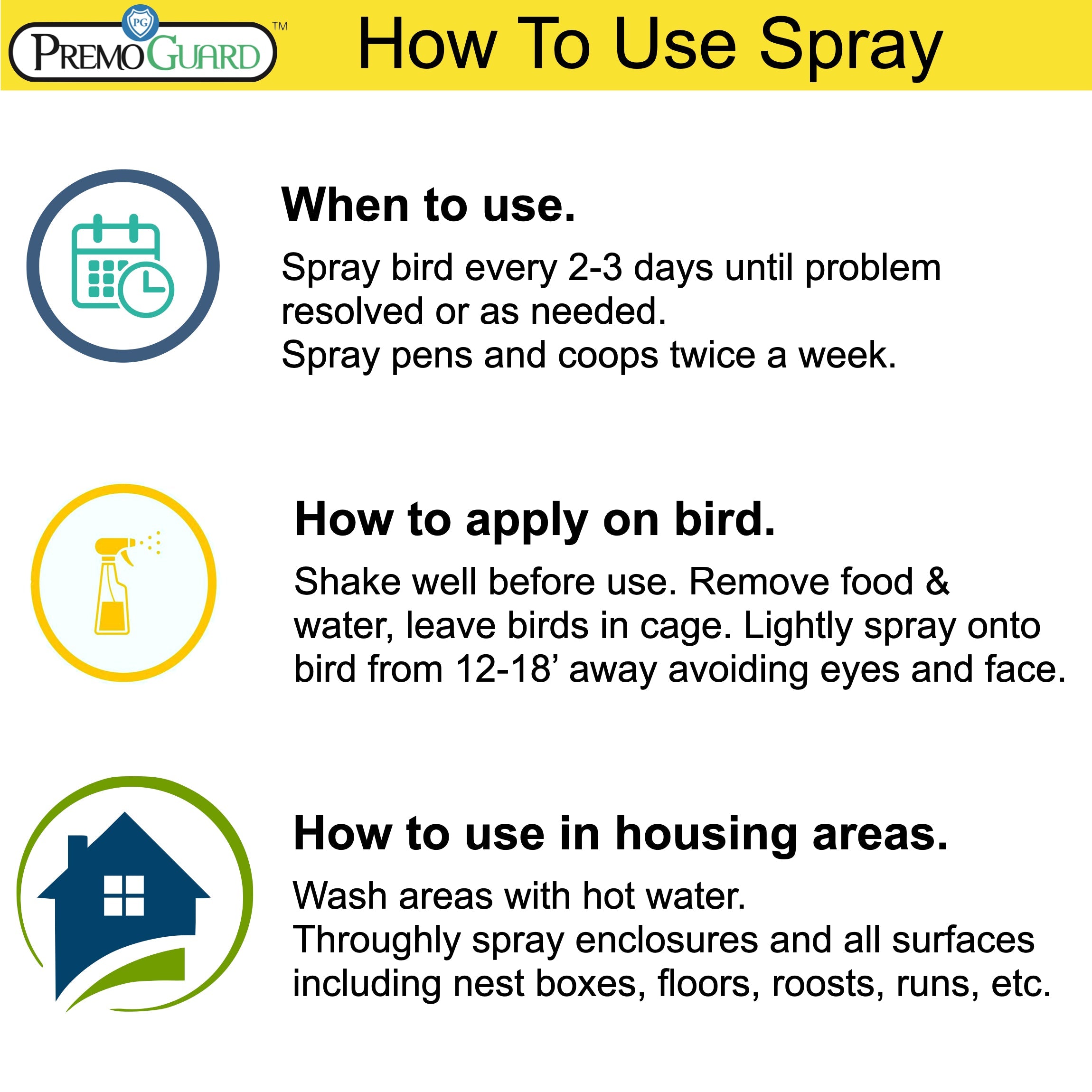 Poultry Spray for Mites | Plant Based Natural Non-Toxic | Premo Guard