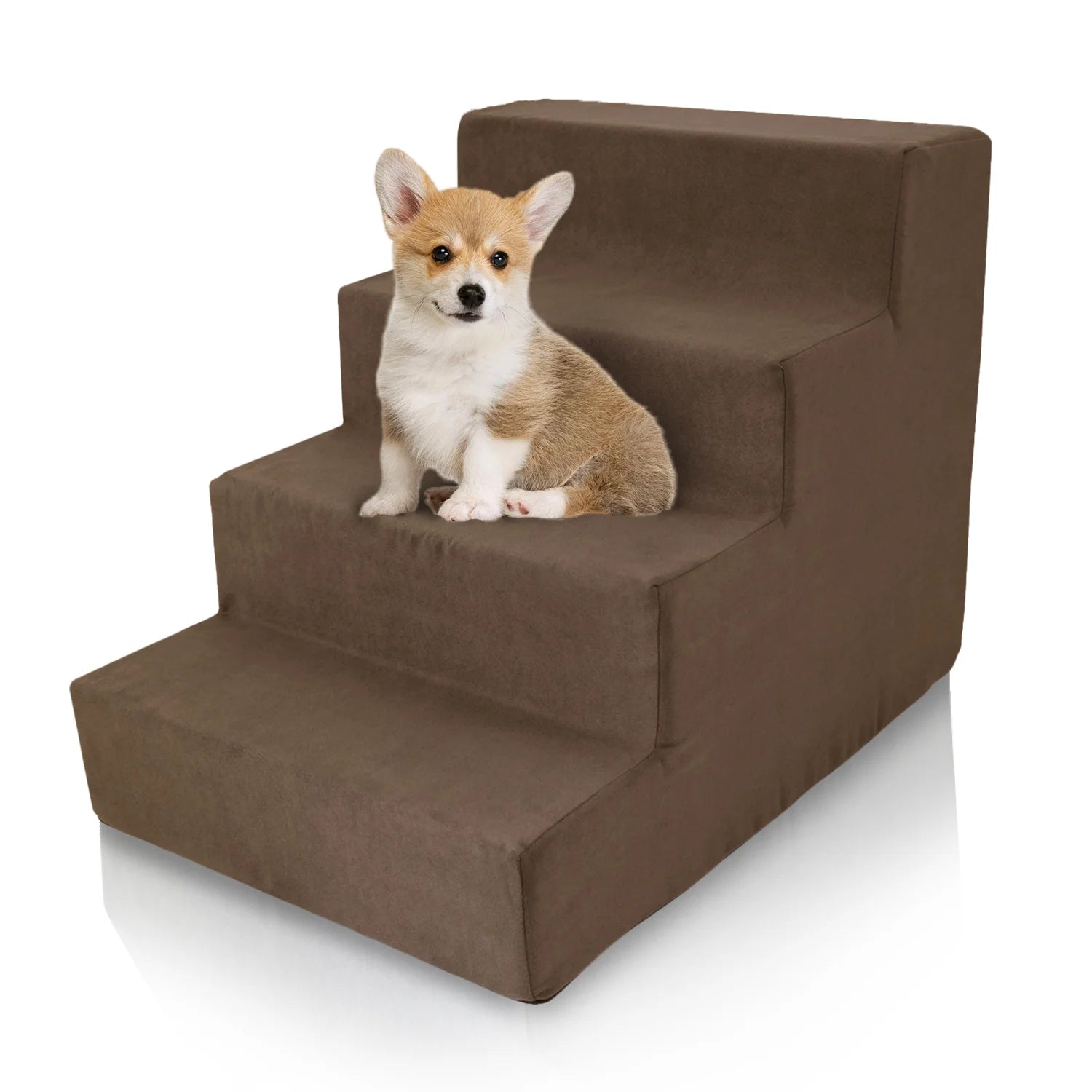 Precious Tails High Density Foam 4 Step Pet Stair Brown