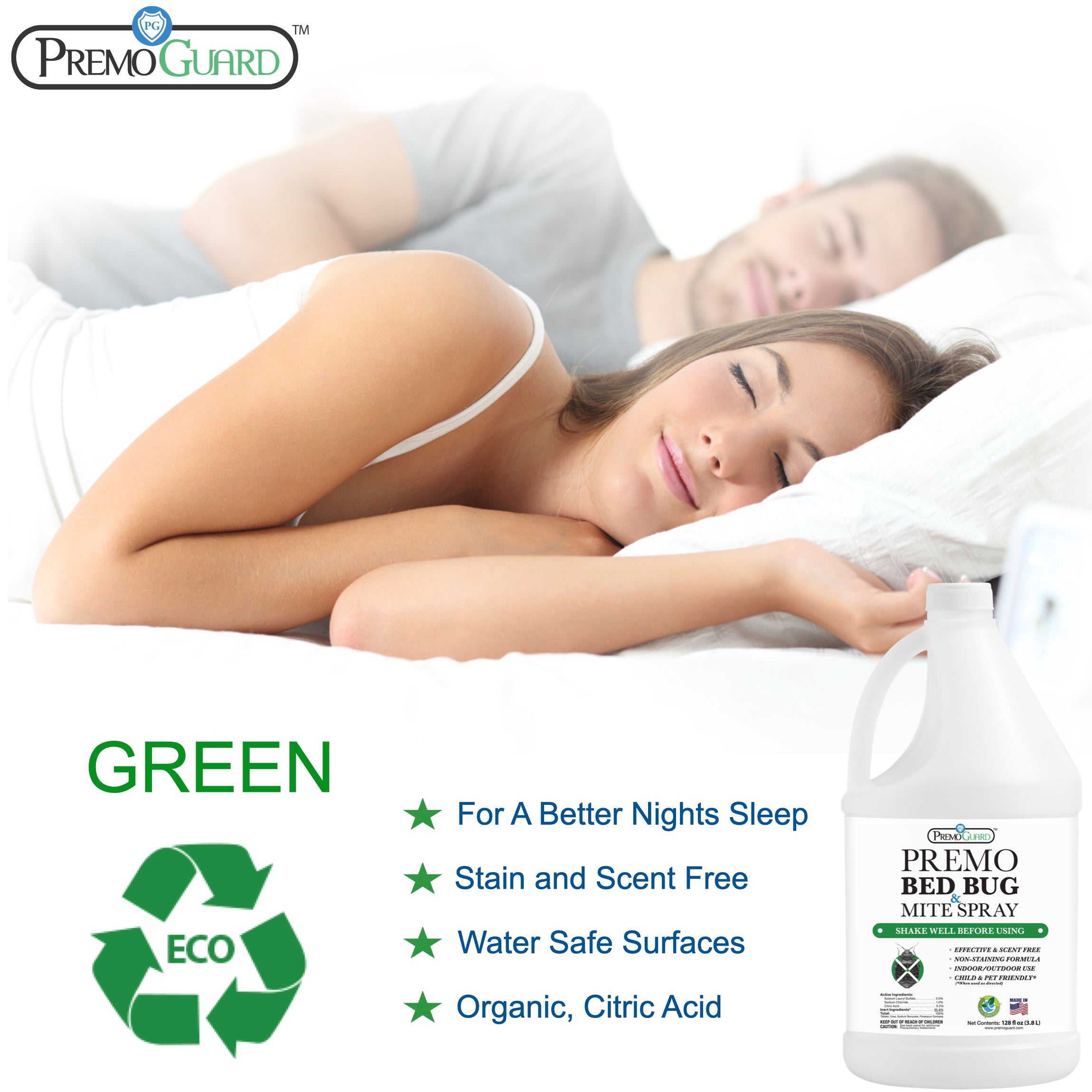 Bed Bug & Mite Killer Spray | Natural & Non-Toxic | Premo Guard