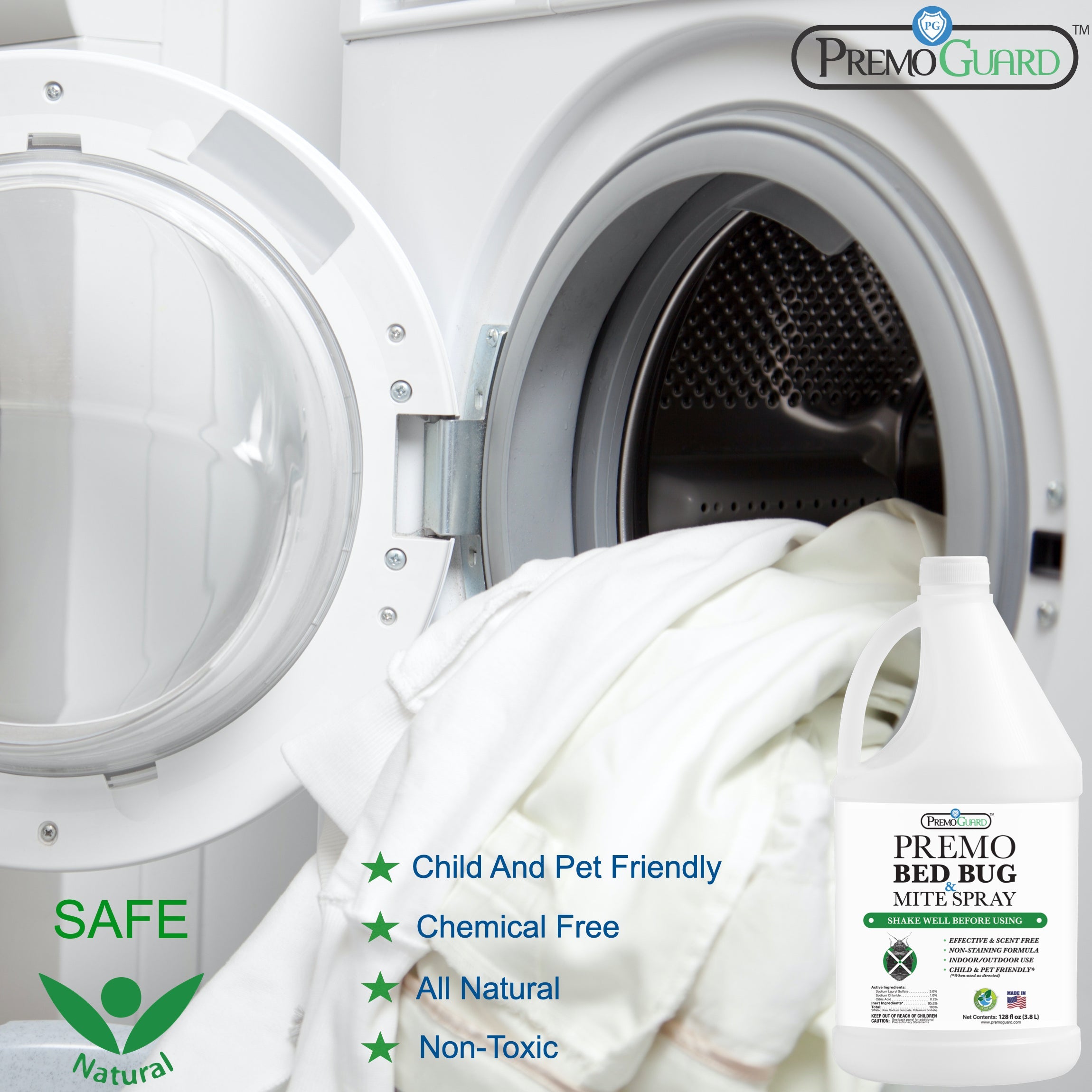Bed Bug & Mite Killer Spray | Natural & Non-Toxic | Premo Guard