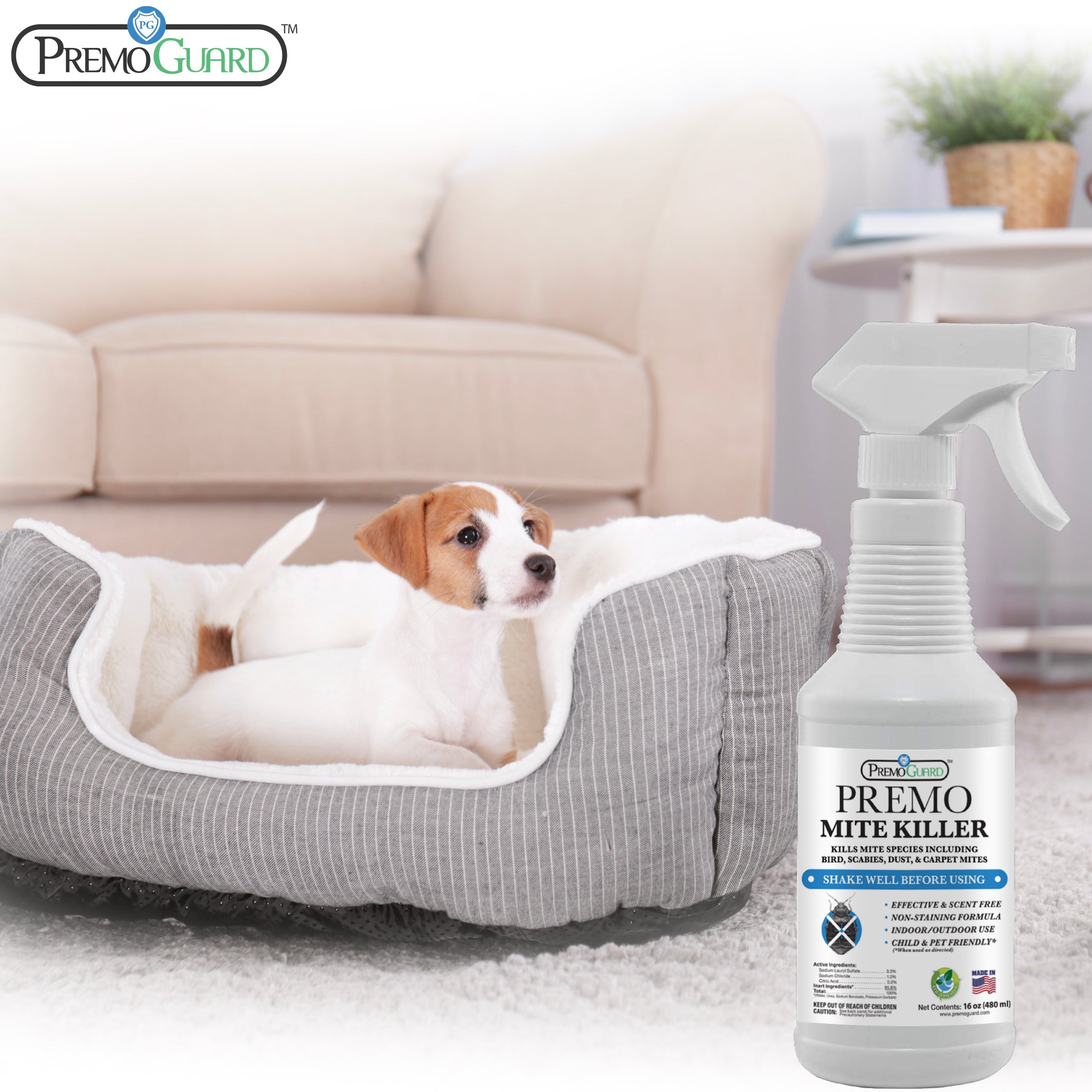 Mite Killer Spray | Natural & Non-Toxic | Premo Guard (C)