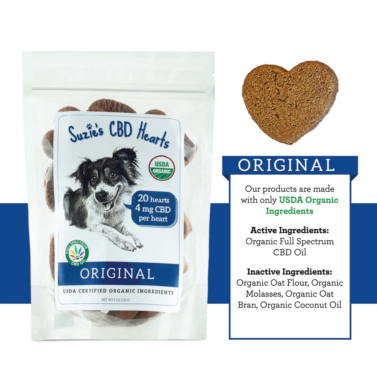 Suzie's CBD Hearts For Dogs Original Flavor, 4mg (8oz)