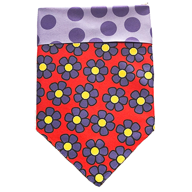 Sport Bandana - Purple Dots/Daisies