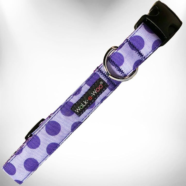Walk-e-Woo Polka Dot Dog Collars, Leads, and Bows - Monotone - 6 Styles